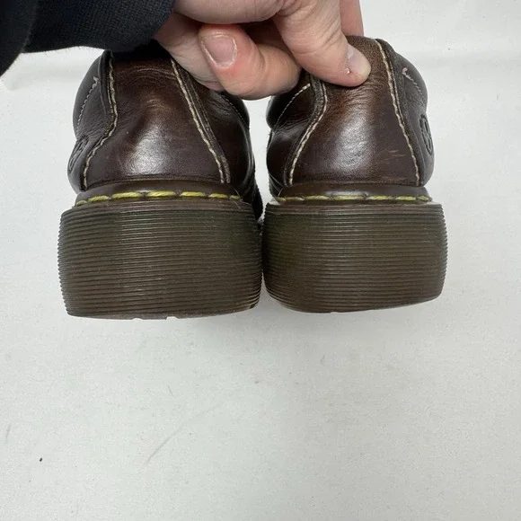 Dr Doc Martens Shoes Womens 9 Monk Strap Oxford Chunky Y2K Brown Leather Wedge - Picture 6 of 10